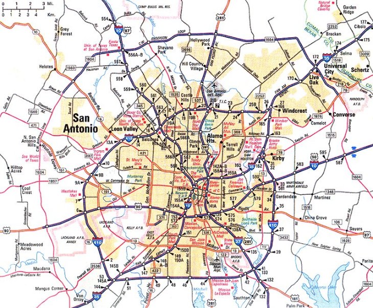 New map of San Antonio (from thecityofsanantonio.com)